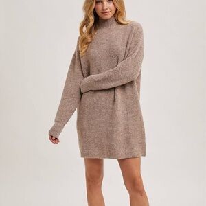 Brown Mini Sweater Dress